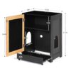 Cat Litter Box Enclosure, Hidden Cat Washroom, Kitty End Table, Litter Cabinet With Sisal Door - Black - Image 7