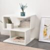 2 Layer Simple Household Bookshelf - Cream White - Image 4