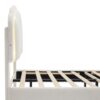 Twin Size Upholstered Flower-Shape Bed, Elegant Flowers Headboard With LED Light Strip, Sherpa Fabric Platform Bed With Slats Support - White - Image 8