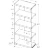 Bookshelf, Bookcase, Etagere, 5 Tier, Glossy Clear Tempered Glass - White - Image 5