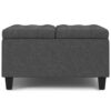 Harrison - Small Square Coffee Table Storage Ottoman - Gray - Image 3