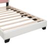Twin Size Upholstered Princess Bed & Crown Headboard, Platform Bed With Headboard And Footboard - White / Pink - Image 9