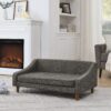 Durable Elevated Dog Sofa Bed With Modern Irregular Armrest Design Comfortable Soft Pet Sofa Dark - Dark Gray - Image 9
