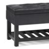 Cosmopolitan - Storage Ottoman Bench With Open Bottom - Distressed Black - Image 5