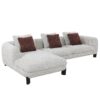 Mardi - Tweed Sectional Sofa With 3 Pillows - Maroon / Beige - Image 5