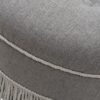 Yolanda - Round Upholstered Accent Ottoman - Light Gray / Ivory - Image 3