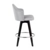 Ahoy - Contemporary Fixed Height Counter Stool Round Chrome Footrest (Set of 2) - Light Gray / Black - Image 3