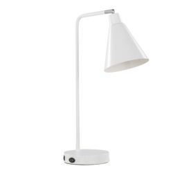 Pix - Contemporary Task Lamp Built In USB Port - Glossy White / Chrome