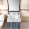 Elegant Bathroom Vanity Top With Rectangular Ceramic Sink And Backsplash - White - Image 6