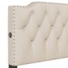 Queen Size Upholstered Platform Bed With 2 Drawers And 2 Sets Of USB Ports On Each Side - Beige - Image 10