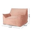 Allea - Velveteen Bean Bag Chair With Armrests, Soft Velvet - Pink - Image 4