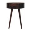 Nordic Circular Shaped Bedside Table - Walnut - Image 6