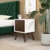 Caroline - Mid-Century Modern Style White Night Stand 2 Drawer - Dark Brown / White - Image 5