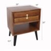 Asther - Bedside Table - Natural Wood / Brown - Image 2