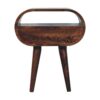 Circular Bedside Table With Open Slot - Walnut - Image 8
