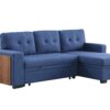 3 Piece Upholstered Sleeper Sofa - Blue - Image 19