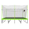10Ft By 17Ft Rectangule Trampoline With Powder-Coated Galvanized Steel Tubes With Basketball Hoop System Advanced Ladder - Green - Image 8
