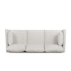 Diaphanous - Upholstered 3 Seater Sofa With 2 Accent Pillows And Wood Legs - Beige - Image 5