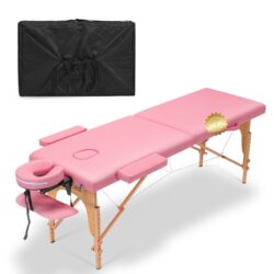 Massage Table Portable Massage Bed Lash Bed & Carrying Case Spa Table Height Adjustable, Salon Bed Face Cradle Bed - Pink