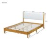 Queen Size Rubber Wooden, Solid Wooden Bed With Teddy Velvet Cushion Upholstered Headboard, Enhanced By Support Feet - Natural - Image 12