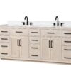 Bathroom Vanity With Double Sink, Modern Bathroom Vanity Set With Soft-Close Cabinet And 9 Drawers, Solid Wood Bathroom Storage Cabinet With Countertop And Backsplash - Light Oak - Image 2