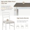 7 Piece Wooden Dining Table Set Mutifunctional Extendable Table With Leaf And 2 Drawers, 6 Dining Chairs With Soft Cushion - Brown / White - Image 7