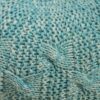 Deon - Knitted Pet Yarn Round Pouf With Classic Cable Knit Design - Aqua - Image 8