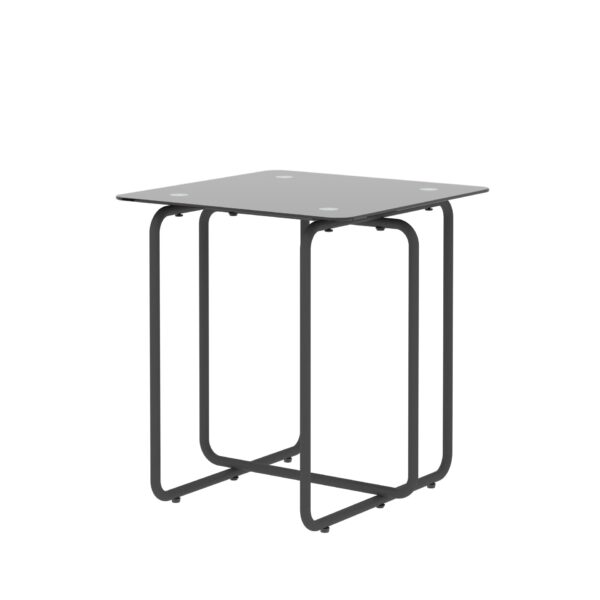 Modern Tempered Glass Coffee Table End Table Side Table For Living Room, Bedroom - Black
