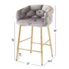 Modern Counter Stools (Set of 2) Counter Stools, Soft Back And Cushion, Footrest, Suitable For Kitchen - Gray - Image 3