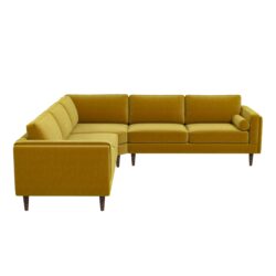 Amber - Velvet Corner Sectional Sofa - Yellow