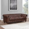 Alton Bay-Top Grain Leather Sofa Couch - Brown - Image 2