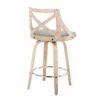 Charlotte - Farmhouse Fixed Height Counter Stool With Swivel With Round Footrest (Set of 2) - White Washed / Light Gray - Image 4