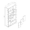 Bookcase Display Storage Cabinet, Multi Shelves - Black / Distressed Gray - Image 4