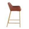 Daniella - Contemporary / Glam Fixed Height Counter Stool (Set of 2) - Gold / Camel - Image 3