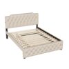 Queen Size Upholstered Platform Bed With Twin Size Trundle And 2 Sets Of USB Ports On Each Side - Beige - Image 6