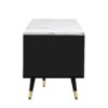 Modern TV Stand With 2 Cabinets & Open Compartments, Entertainment Center For Tvs Up To 80'', Television Console For Living Room - White / Black - Image 16
