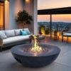 42 " Outdoor Concrete Propane Gas Fire Pit Bowl - Dark Gray - Image 2