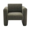 Modern Accent Chair Lambskin Sherpa Upholstered Comfy Reading Arm Chair Soft Padded Armchair With Back And Pillow For Living Room - Seaweed Green - Image 8