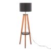 Compass - Mid-Century Modern Floor Lamp With Shelf - Walnut / Black - Image 3