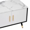 Modern TV Stand & 2 Cabinets & Open Compartments, Entertainment Center For Tvs Up To 80'', Television Console For Living Room - White / Black - Image 18