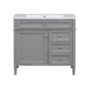 Bathroom Vanity With Top Sink, Modern Bathroom Storage Cabinet With 2 Drawers And A Tip-Out Drawer, Single Sink Bathroom Vanity - Gray - Image 9