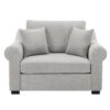 Modern Chenille Oversized Armchair, Chair And A Half, Single Sofa For Bedroom, Living Room, Wide - Light Gray - Image 11