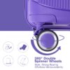 Expandable Hardshell Suitcase Double Spinner Wheels Pp Luggage Sets Lightweight Durable Suitcase & Tsa Lock, 3 Piece Set (20/24/28) - Purple - Image 10