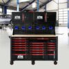 Heavy Duty Tool Cart With 19 Drawers, Tools Not Included, Mobile Storage For Workshop Or Laboratory - Black / Red - Image 14