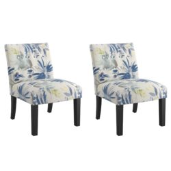Verma - Floral Accent Chair - Blue