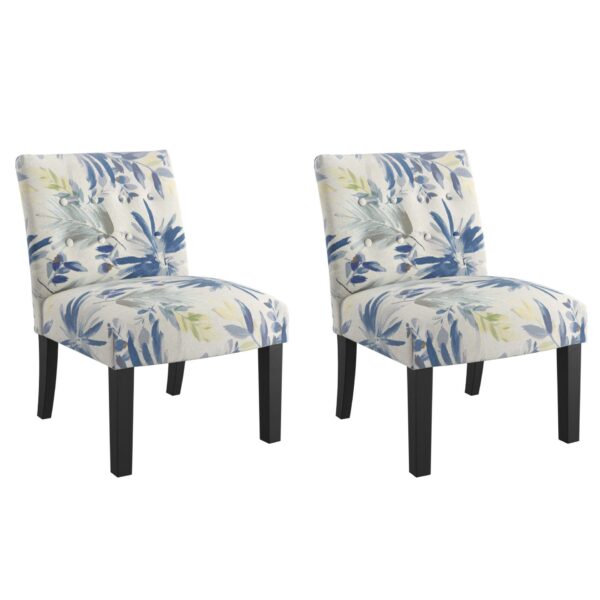 Verma - Floral Accent Chair - Blue