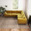 Amber - Velvet Corner Sectional Sofa - Yellow - Image 11