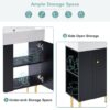 Bathroom Vanity, Combo Cabinet, Bathroom Storage Cabinet, Single Ceramic Sink, Left Side Storage - Black - Image 7