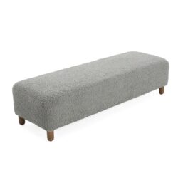 Contemporary Ottoman With Foam Cushion And Durable Upholstery - Gray