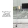 Modern Metal And Glass Computer Desk With Keyboard Tray - Silver - Image 10